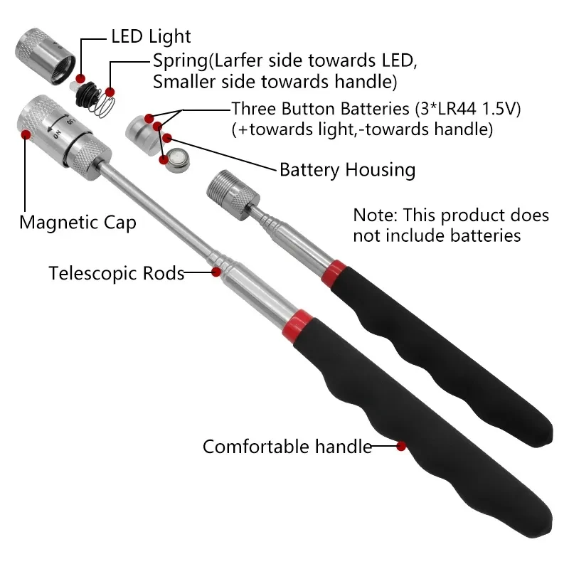 Fishing Rod Telescopic - Telescopic Magnetic Pen with LED Light