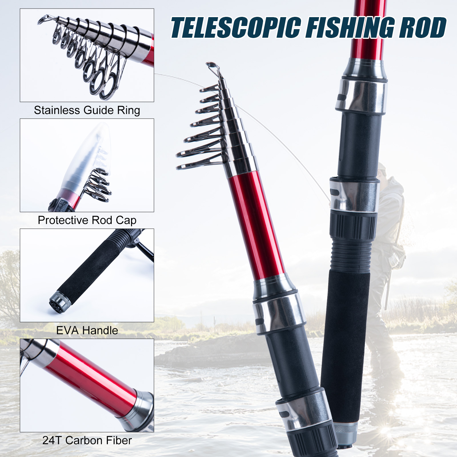 Goture Telescopic Fishing Rod  - đánh giá và giá Fishing Rod Carbon Fiber