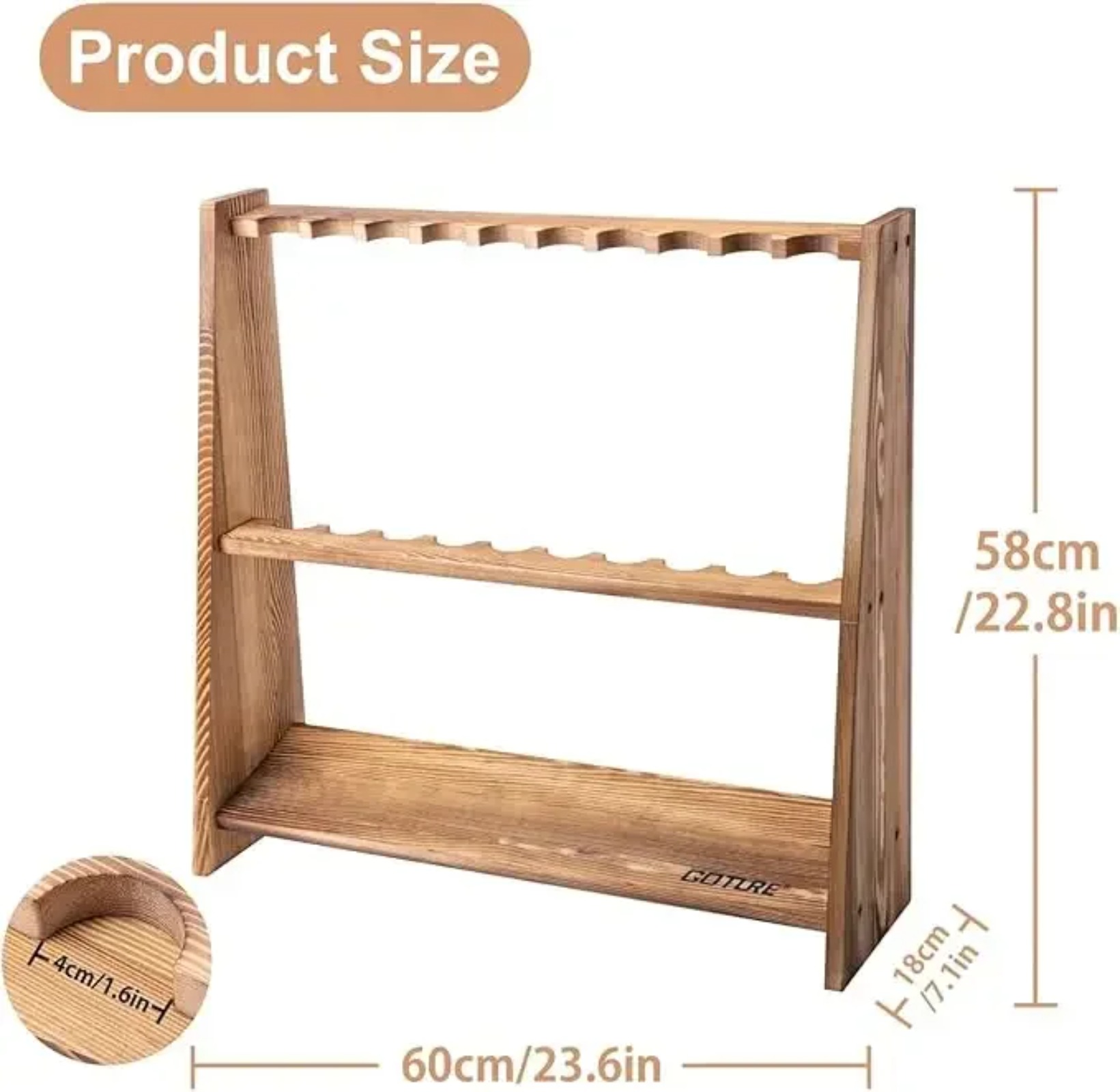 Goture Carbonized Pine Wood Fi - đánh giá và giá Fishing Rod Rack