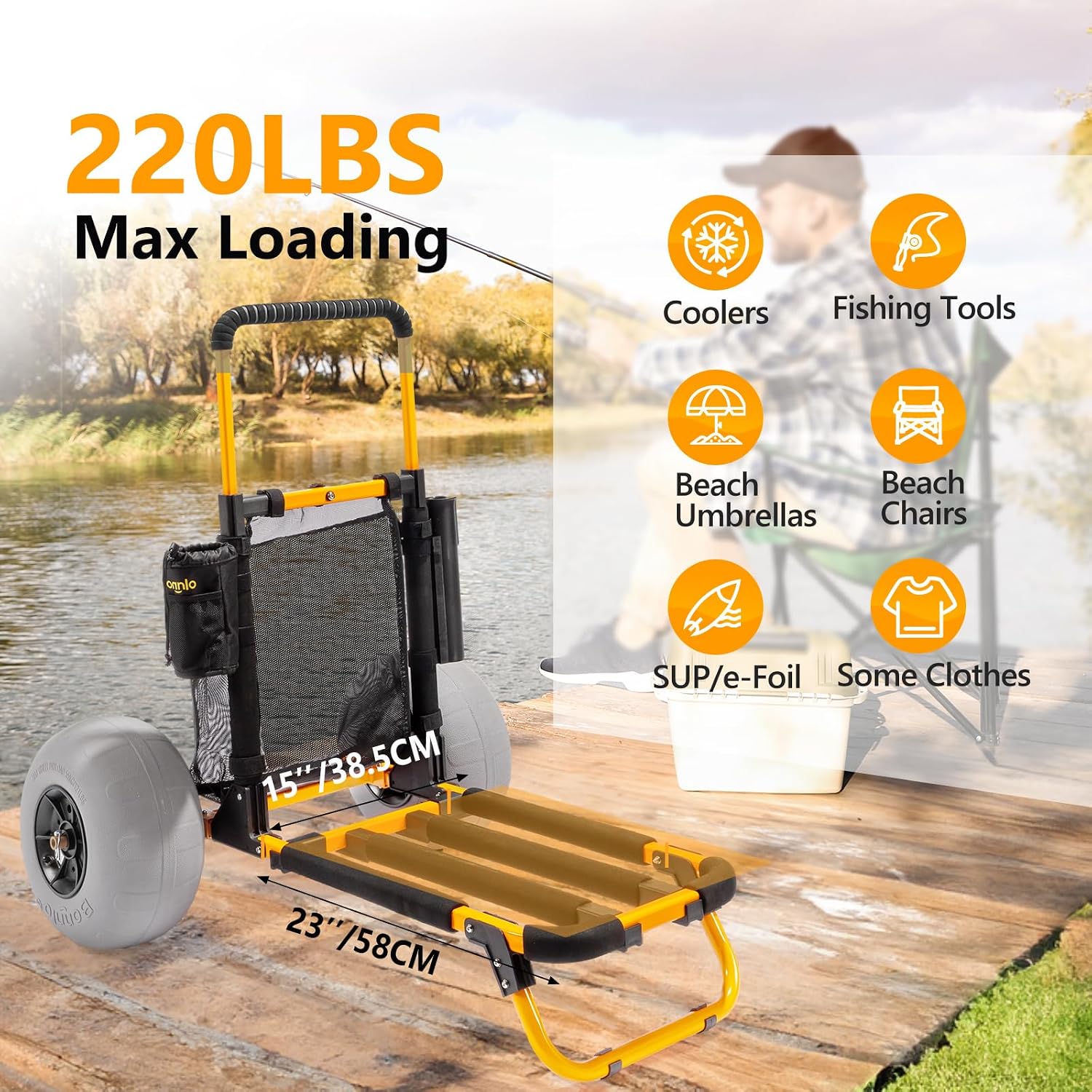 Bonnlo Beach Fishing Cart, Bea - đánh giá và giá Fishing Rod Holder