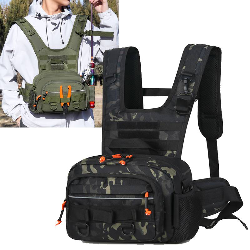 Men Chest Bag Tactical Fishing - đánh giá và giá Fishing Rod Holder